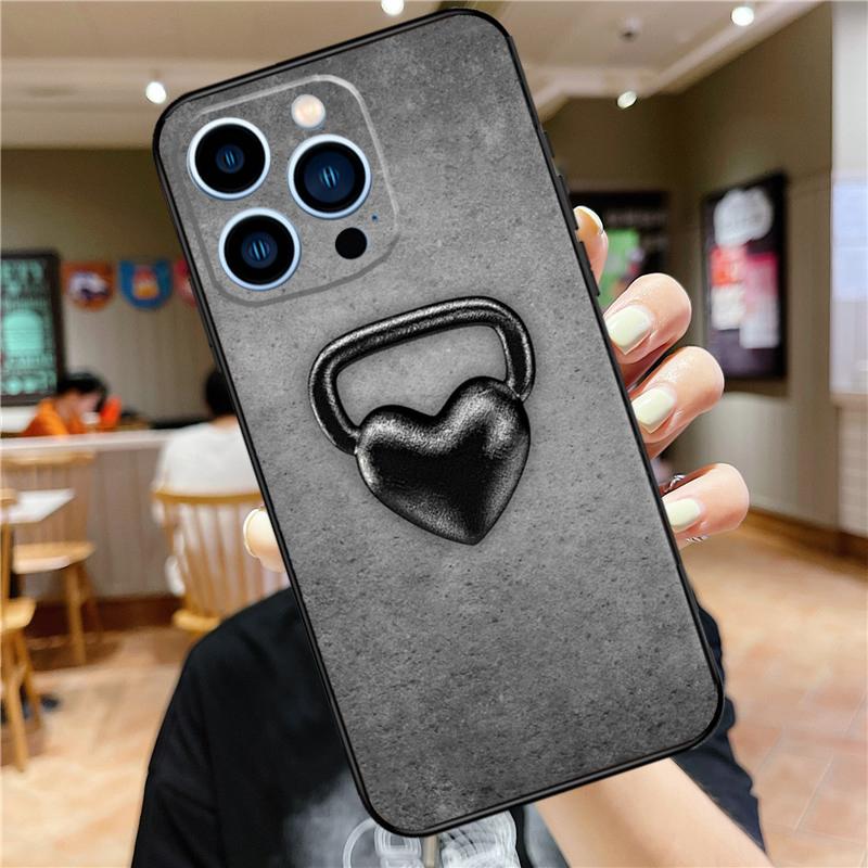 Bodybuilding Gym Fitness Case For iPhone 17 16 15 13 12 11 14 Pro Max Mini Plus 16e 17 Air Bumper Cover Accessories