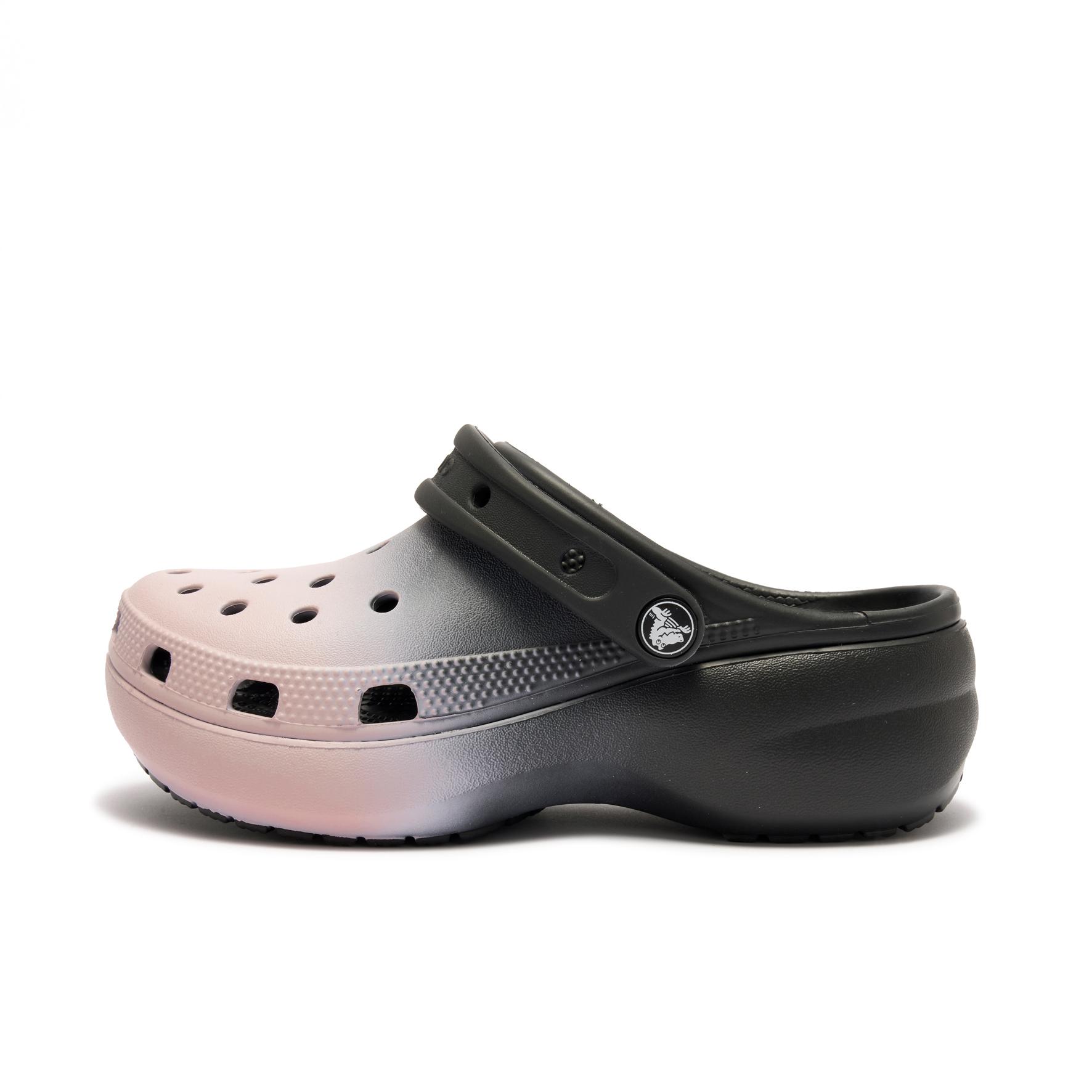 

Crocs Classic Platform Clog EVA Vintage Trend Fashion and Versatile Hole Shoes Women s Black Pink 38-39