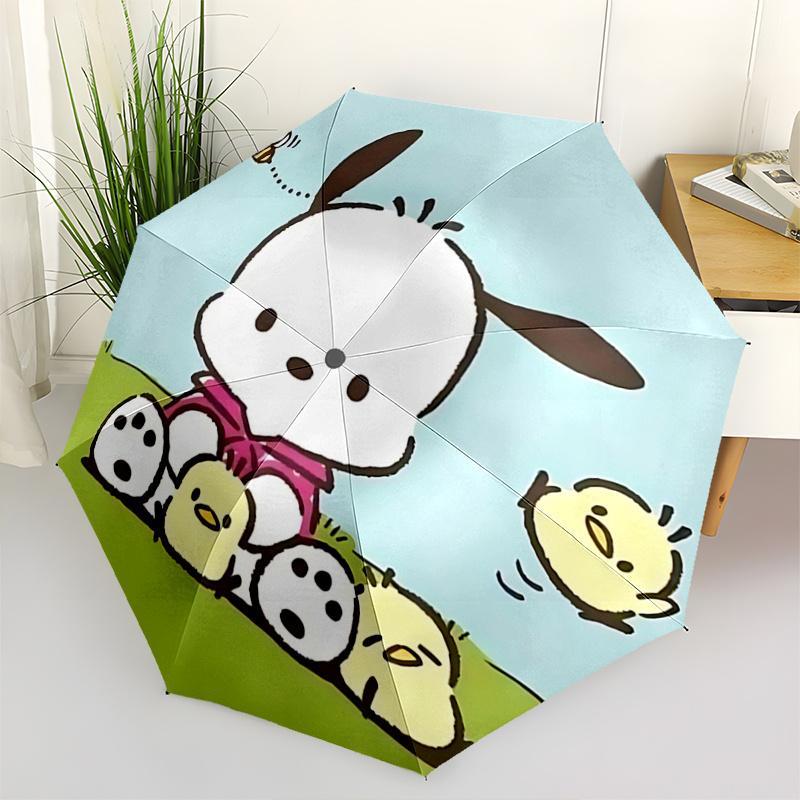 

1pc Chibi Friends Outdoor Umbrella - Automatic Opening & Closing, Foldable Design, Iron Frame, Festival Gift for Fans, Travelers, Daily Use.K053