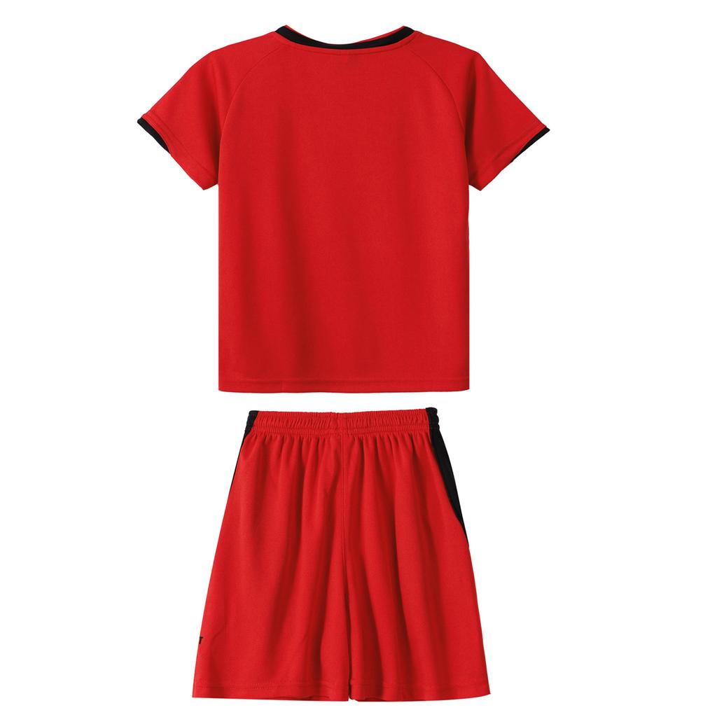 Combinaison de Sport pour enfants garçons, 2 pièces, haut à manches courtes et col rond avec cordon de serrage, ensemble Short et haut à nouer soi-même