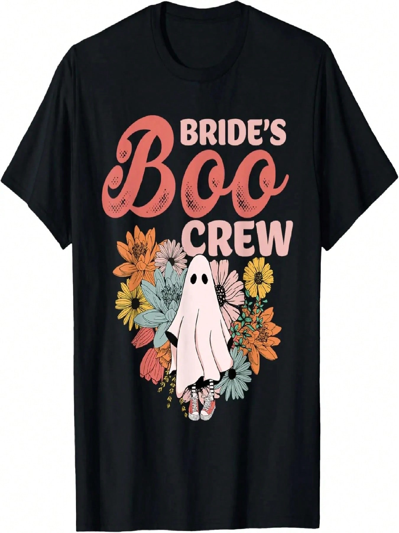 Bride s Boo Crew Floral Ghost Wedding Bachelorette Halloween T-Shirt S разноцветный