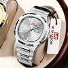 Business Calendar Quartz Waterproof Watch Round Men's Steel Belt Watch Live Source Watch