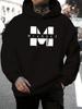 With Mind Letter Print 250G Heavyweight Pullover with Pocket Adjustable Drawstring for Unisex Warm Sweatshirt, Cozy Four Seasons H