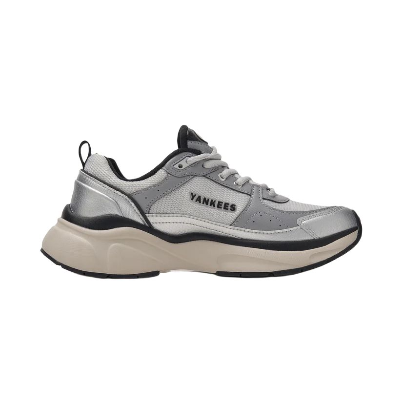 New MLB Chunky Runner Fastball Wear Resistant Low Top Casual Running Shoes Unisex White Gray Silver 3ARNFTB4N-50BKS