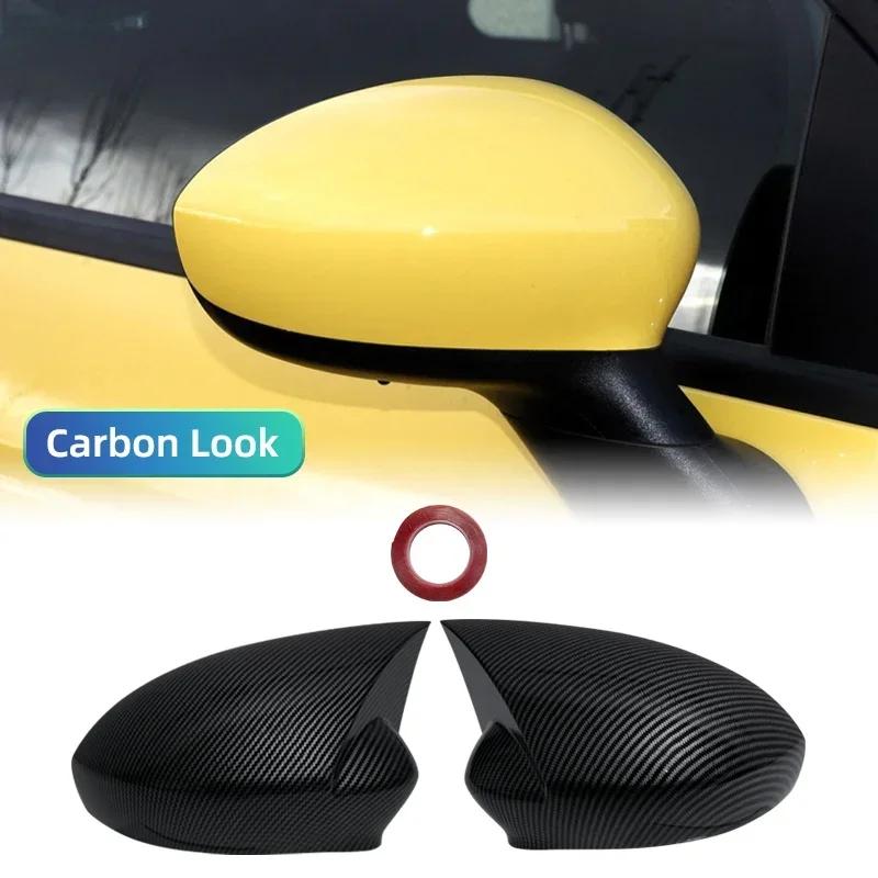 1 Pair Side Door Rearview Mirror Cover Trims For FIAT 500 500C GRANDE PUNTO 595 ABARTH 695 Car Accessories Left + Right Side