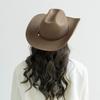 100% Wool Wool Cowboy Hat Wide Brim Studded Leather Band Wide Brim Fedora Hat Curling Brim Decorative Buckle Fashion Western Hat
