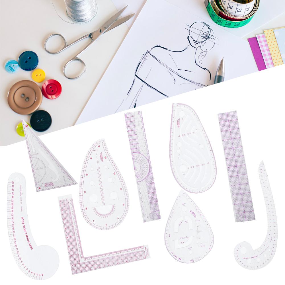 9Pcs/Set Sewing Ruler Set Multifunctional Curve Stick Tailor Measuring Accessories