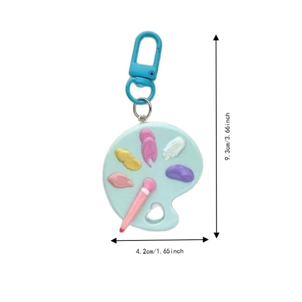 with Paintbrush Artist Palette Palette Paintbrush Keychain Resin Keychain Pendant  Bags Backpacks