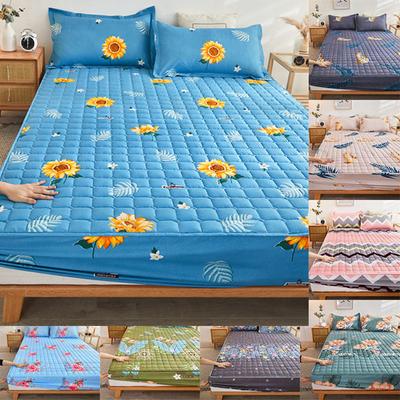Waterproof Mattress Cover Thick Quilted Fitted Bed Sheet Fashion Printed Bedding Fitted Sheet Mattress Topper No Pillowcase