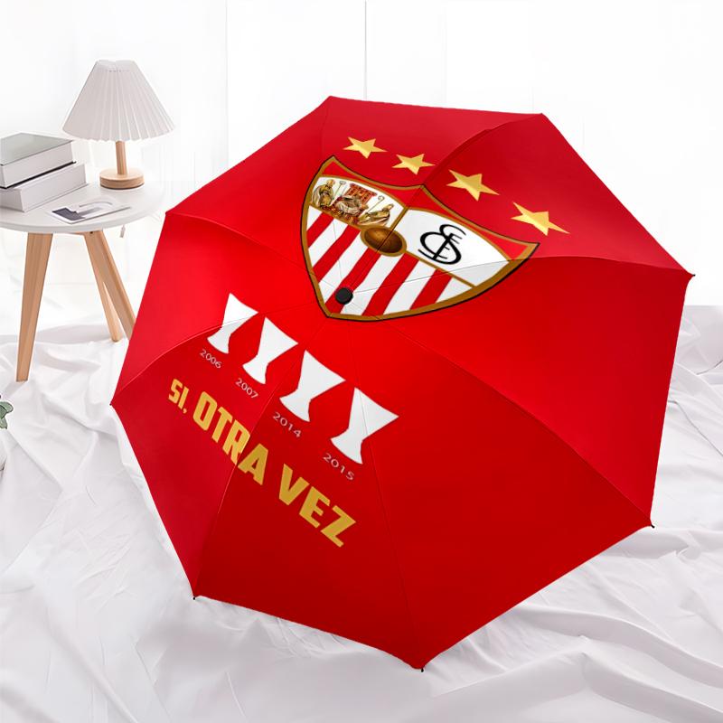 Printed Seville logo Folding Umbrella,Outdoor,Leisure,And Travel Umbrella,Durable Umbrella Fabric,Birthday And Holiday Gift