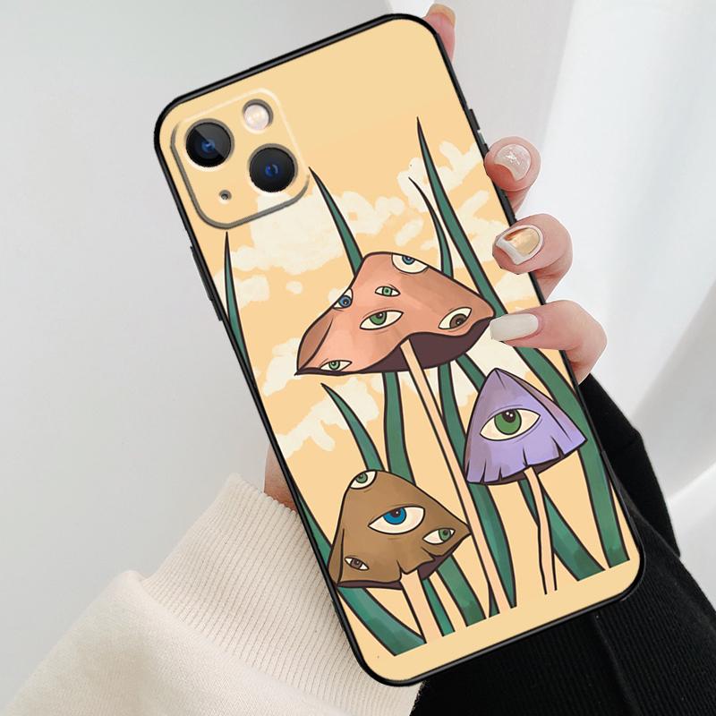Psychedelic Mushrooms Florals Phone Case For iPhone 17 Pro Max 15 14 13 11 12 16 Pro Max Mini 15 16 Plus 16e 17 Air Cover