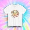 Vintage Twarz Słońca Retro Niebiański Boho Graficzny Estetyczny T-shirt S-4xl