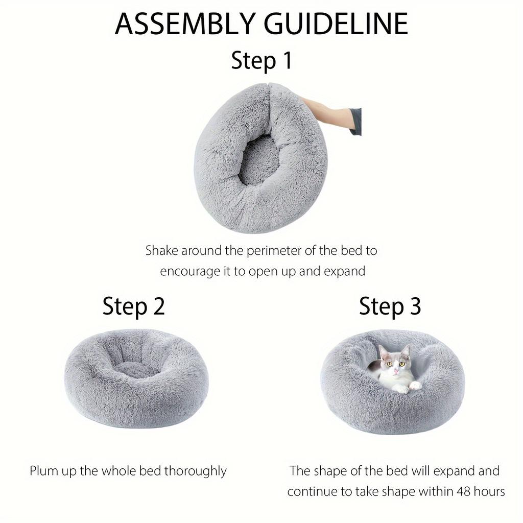 Rundes Haustierbett für große, mittelgroße und kleine Hunde, Hausbett, weiches Katzenbett, langes Hundehaus aus Plüsch für Hunde, warmes Schlafen im Winter