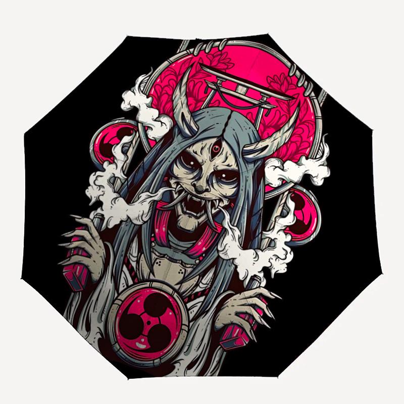1pc Skull Auto Open/close, All-Season Portable Folding Umbrella for Women & Men, Travel, Everyday, Formal Events - Compact Luxury Parasol, Outdoor Acc