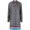 Ferragamo Floral Print Oversized Silk Shirt Blue Orange
