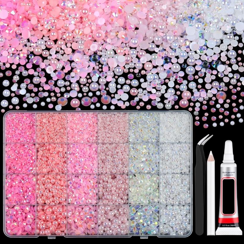 Premium Resin Nail Art Gems Pearls Style Flat Back Rhinestones For Professional Or Home Manicure Flatback Gems