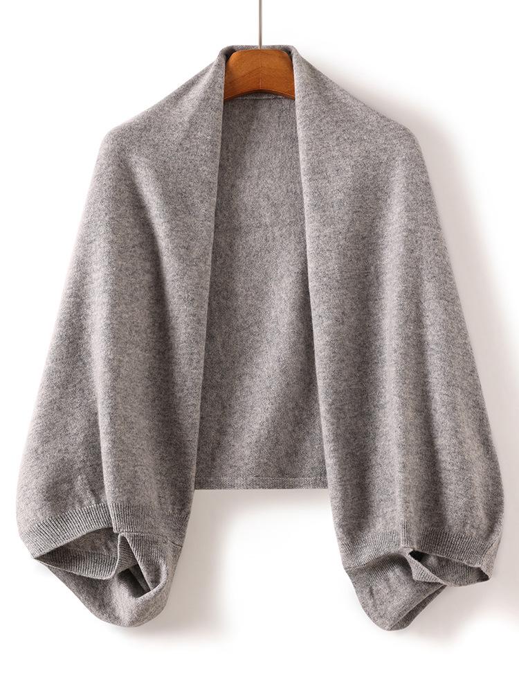 

YAN 100% Pure Wool Knitted Scarf Shawl - Versatile Large Qipao Cloak Cardigan for Women One Size