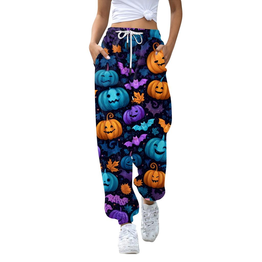 Women's Casual Fashion Sweatpants Halloween Printed Casual Pants