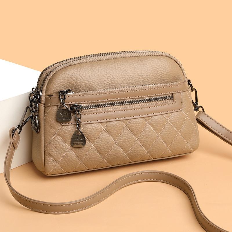Women's bag new embroidery thread rhombus urban simple shoulder messenger bag fashion oval small satchel women