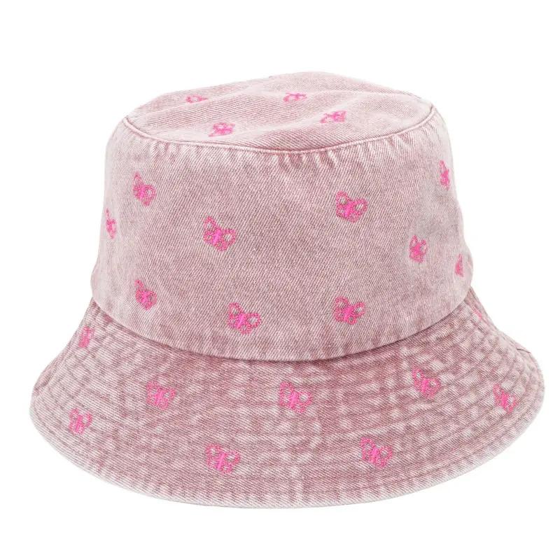 

LDSLYJR Four Seasons Cotton Cartoon Bucket Hat Fisherman Hat Outdoor Travel Hat Sun Cap Hats for Girl and Women 219 красный