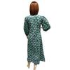 Floral Print Maxi Dress for Women Long Sleeve V Neck High Waist A Line Long Dress Casual Wear for Beach Weddings Parties