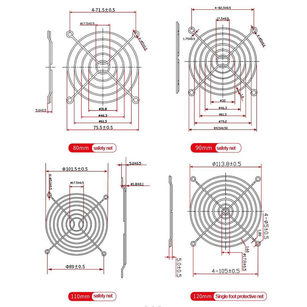 1Pcs Durable Metal Cooling Fan Grill Protective 40-220mm Fans Grid Mesh Cover for Computer Fan
