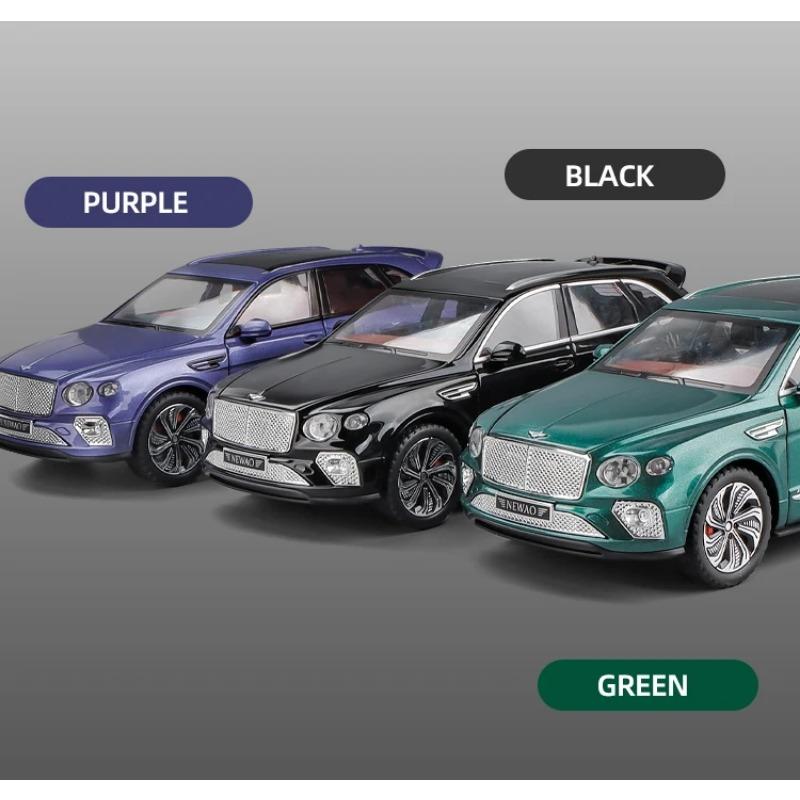 1/24 Bentayga SUV Slitinové auto Odlitky a Hračky Vozidla Model auta Zvuk a Světlo Zpětný chod Autíčka pro Děti Dárky