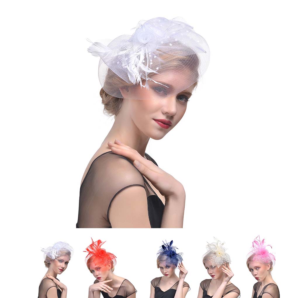 Women Flower Top Hat Fascinator Hairpin Wedding Party Hair Clip Decor