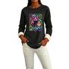 Women's Lined Long Sleeve Round Neck Halloween Sweatshirt Winter Casual Top
