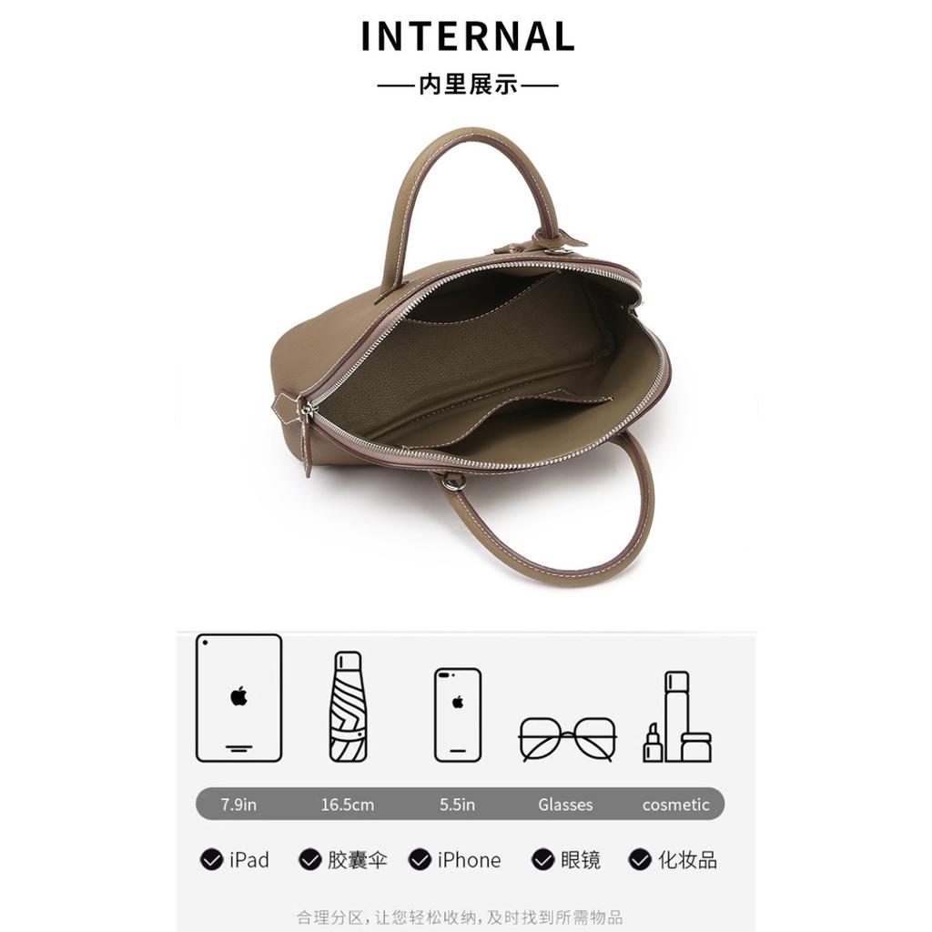 Bags bag 2025 light luxury niche large-capacity bowling bag, high-end leather messenger women's bag shell bag