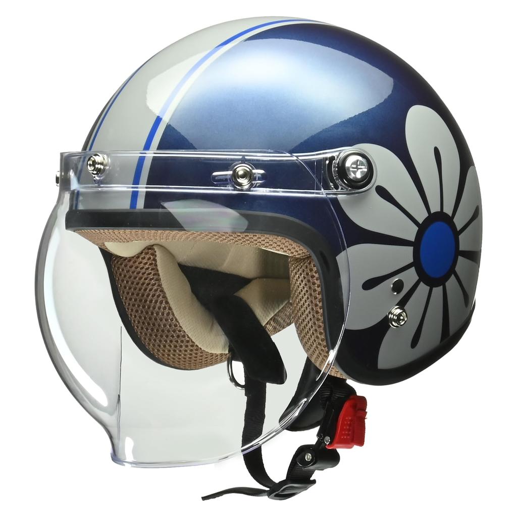 LEAD Motorcycle Jet Helmet NOVIA Navy X Gray Ladies Free Than (Less 55-57cm)