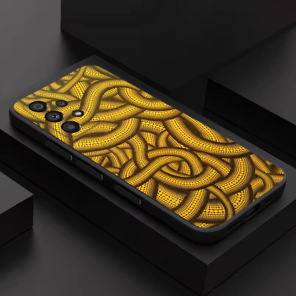 Pumpkin Yayoi Kusama Art For Samsung S 26,25,24,23,22,30,21,10,9,Ultra,Plus,Lite,FE,4,5G Phone Case Black Soft Case
