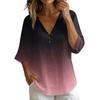 Damen V-Ausschnitt Kurzarm T-Shirt, Vintage Blumenprint Lockere Passform Lässiges Baumwoll-Leinen Oberteil
