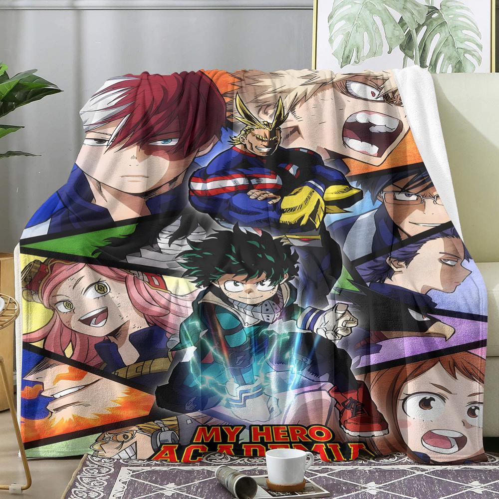 My Hero A-Academia Anime Throw Soft Flannel Throw Summer AC Blanket Lightweight Cool Nap Blanket for Sofa Bed Couch Travel