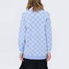 Fila Top Sportivo a Maglia a Scacchi Jacquard con Logo Donna top Blu Nuvola F11W211407FLB