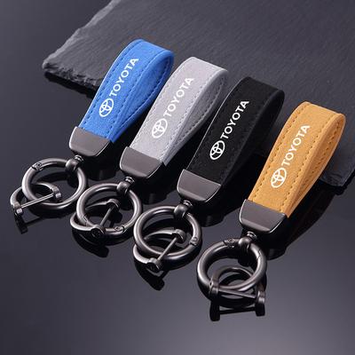 Chaveiro de Metal e Couro Chaveiro de Carro Para TRD Yaris Rav4 CHR Yaris Prius Avensis Corolla Camry Highlander Hilux Land Cruiser