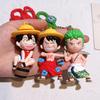 New One Piece Luffy Keychain Cute Bag Pendant Car Key for Fans Gift Anime Jewelry Accessories