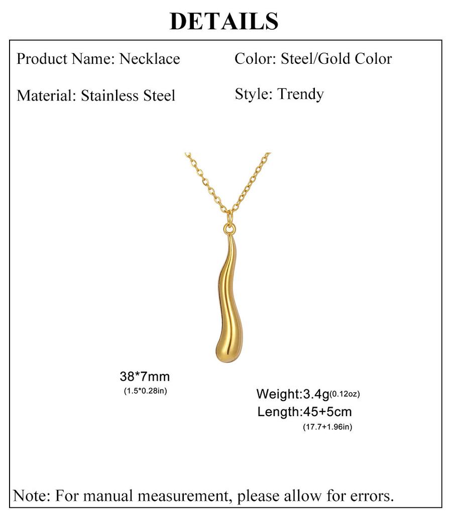 Cazador Water Drop Tear Drop Women's Necklace Stainless Steel Trendy Jewelry Minimalist Choker Chain 2026 Wedding Party Gift