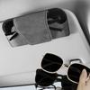 Car Storage Tool Sun Visor Glasses Holder Multifunctional Wear Resistant Car Storage Box Cowhide Leather Auto Sunglasses Holder (Black)