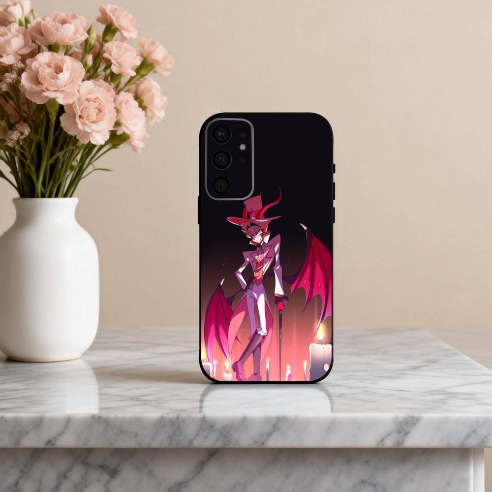 H-Hazbin H-Hotel L-Lucifer M-Magne Phone Case For Samsung S25,24,23,22,30,21,10,9,Ultra,Plus,Lite,FE,4,5 G Soft Black Case