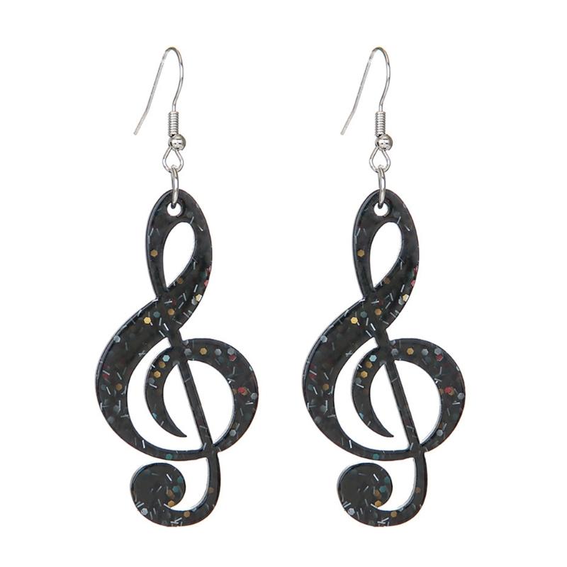 

Lightweight Black Earrings Showcasing Unique Colorful Notes Ear Studs Personality Jewelry for Concerts and Casual Wear