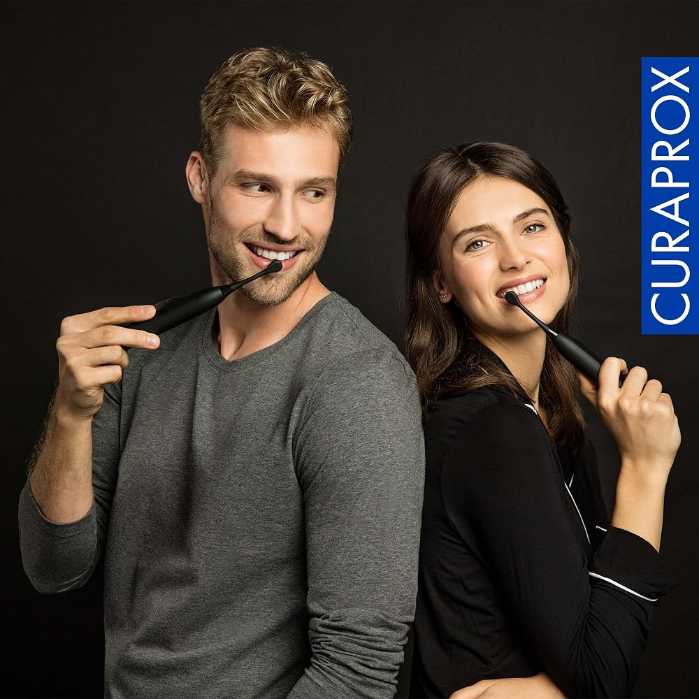 Curaprox Sonic Electric Toothbrush Black is White Replacement Brush Heads 2-Pack