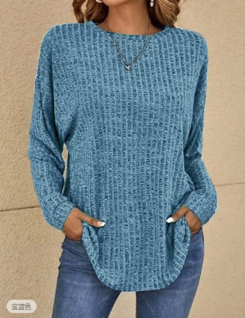 

Женская футболка свободного кроя с круглым вырезом и длинными рукавами 4XL королевский синий