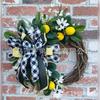 Artificial Lemon Peony Wreath Wall Hanging Decor Door Home Festival Party Decoration