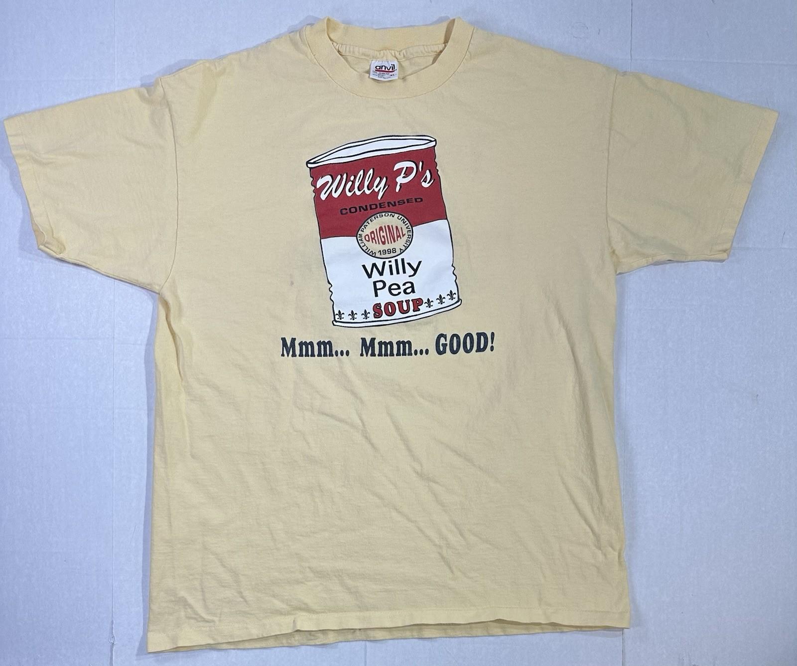 Vintage 90s Willy P’s Soup T Shirt XL Campbell Parody William Paterson Univ Unisex T-Shirt L