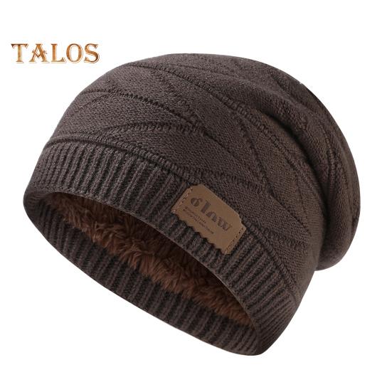 

Зимняя мужская шапка, трикотажная эластичная шапка с ворсом, толстая плюшевая подкладка, однотонная защита ушей, теплая повседневная кепка для катания на лыжах и коньках, головной убор