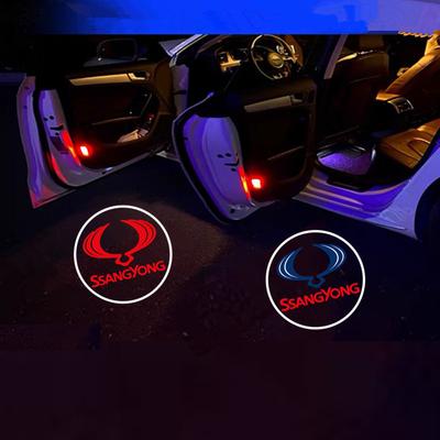2PCS For Ssangyong Korando Musso Sports Rexton Car Door Light Welcome Lamps Wireless Laser Projector Auto Decoration Accessories
