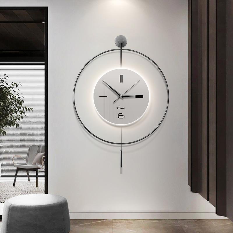 Slient Wall Clock Modern Large LED Wall Clocks Minimalist Creative Dining Room Clocks Living Room Art Aesthetic Decoration