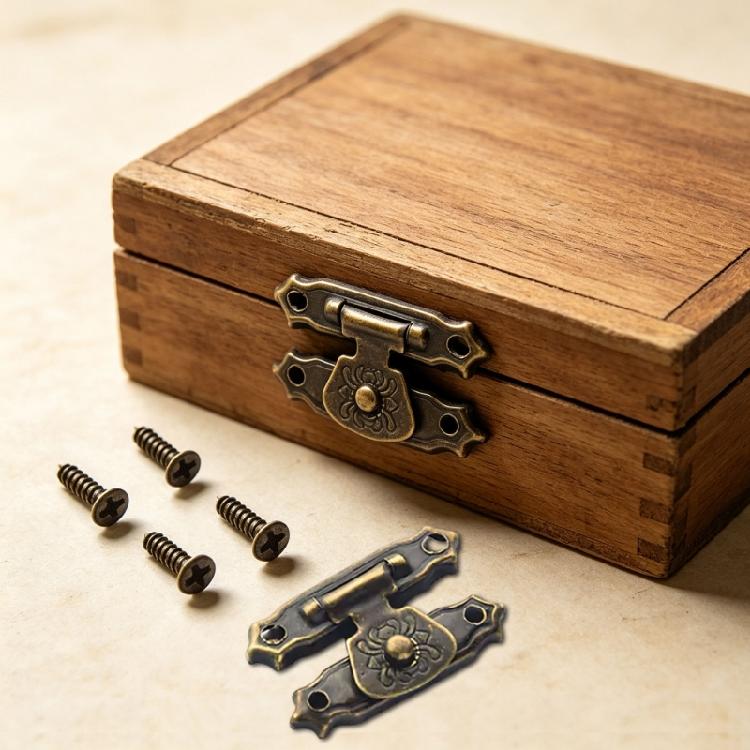 Jewelry Storage Hardware Fastener with Screws for Wooden Chests, Decorative Metal 10Pcs for Repair and DIY Projects