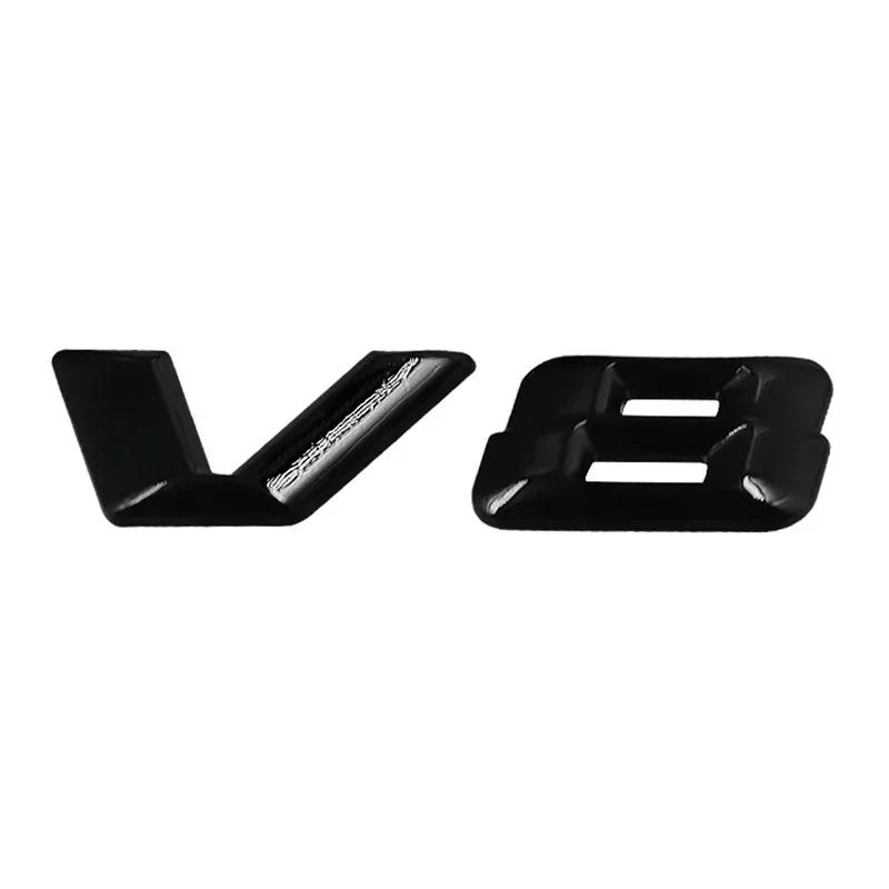 3D chromově černá V8 Logo Písmena Znak Odznak Nálepka na Blatník Auta Pro Mercedes Benz AMG GL ML SL 500 220 C63 S500 V8 Příslušenství